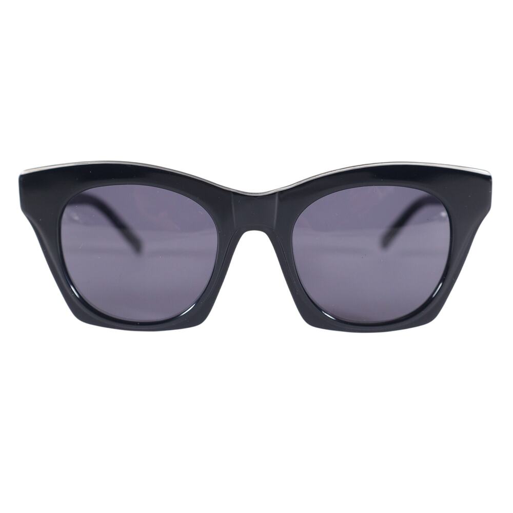 DKNY Black Square Cat Eye Sunglasses Women Round Grey Lenses Designer Shades NWT